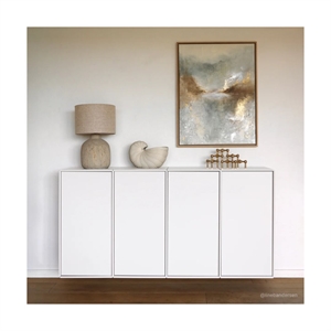 Seattle skænk m/ 4 låger - Hvid - Mål: B155 x H79 x D33 cm.